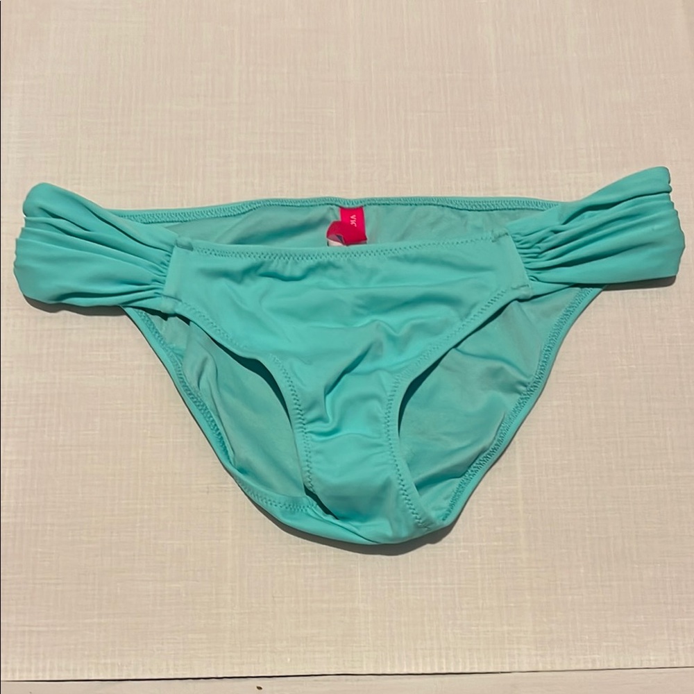 Victoria's Secret Blue Bikini Bottom with Ruched Sides